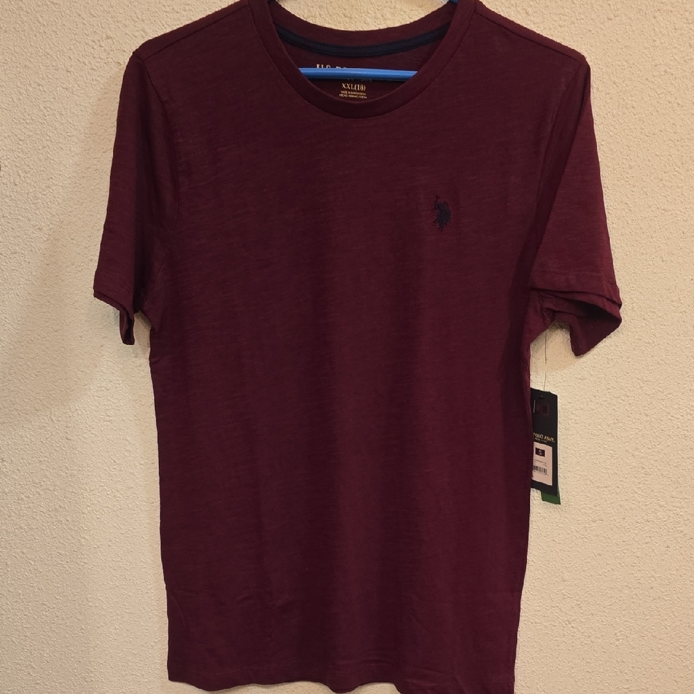 U.S. Polo Assn. Maroon Short Sleeve Tee Youth XXL(18)
